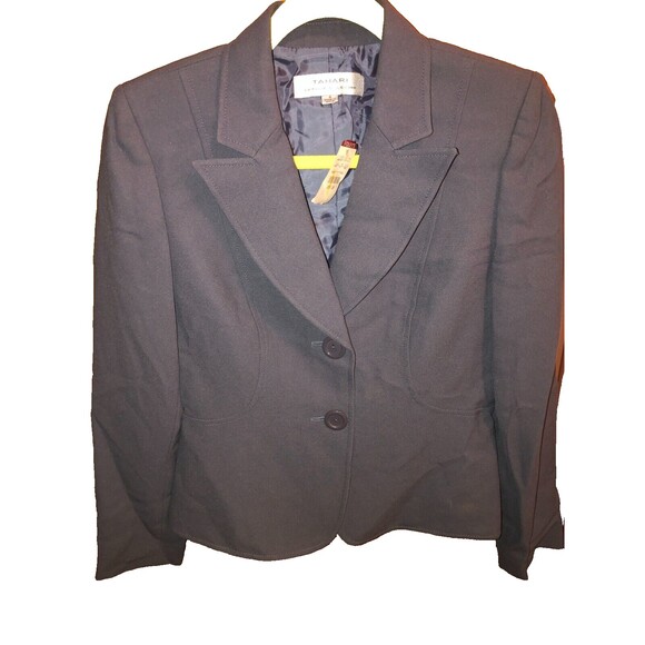 Tahari Grey Jacket Blazer Lapel 2 Buttons No Pockets Size 4 NWT - Picture 1 of 3